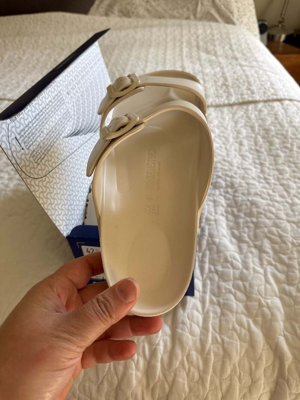 Birkenstock Arizona EVA Sandals Eggshell Size - Picture 3 of 4